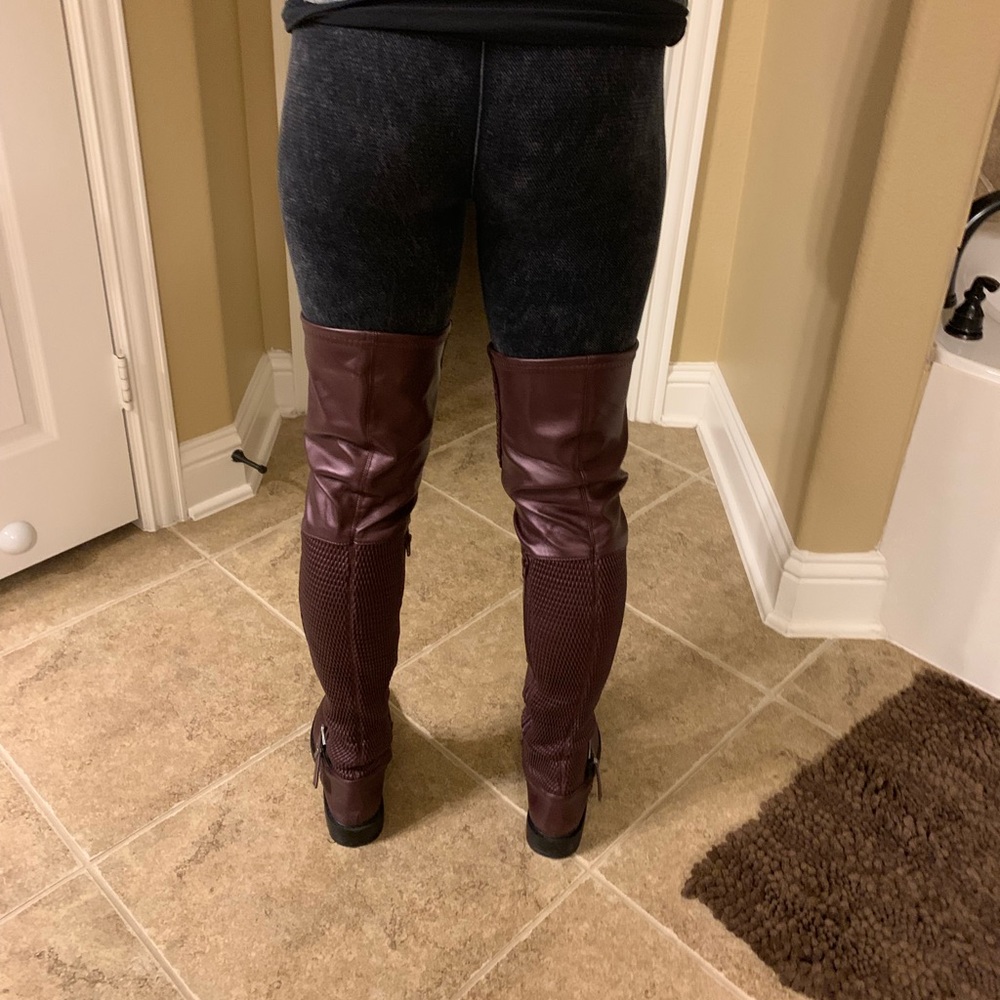 OTK MAROON FLAT BOOTS